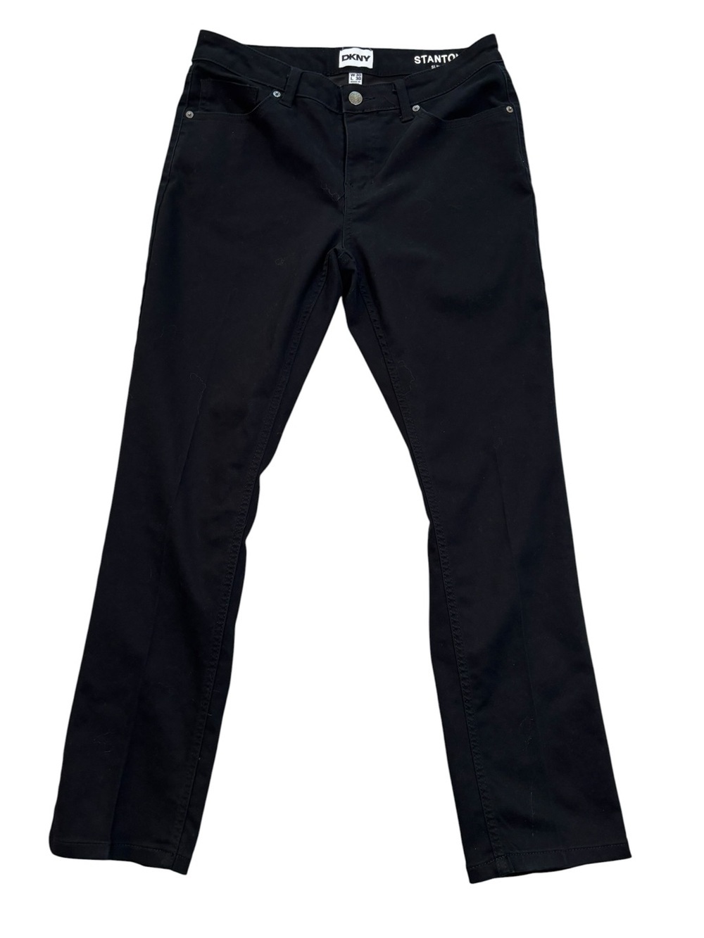 DKNY Chinos, Stanton Slim, Black Denim, Men’s 30x30, W30, L30, Logo, Donna Karan - Picture 2 of 10